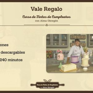 Vale regalo curso tartas de cumpleaños